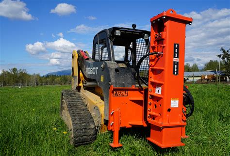 post pounder attachment for skid steer|skid steer mounted post drivers.